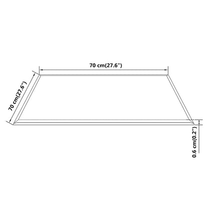 Piano Tavolo in Vetro Temperato Quadrato 700x700 mm