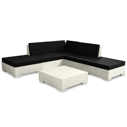 Set Divani da Giardino 6 pz con Cuscini in Cemento Grigio