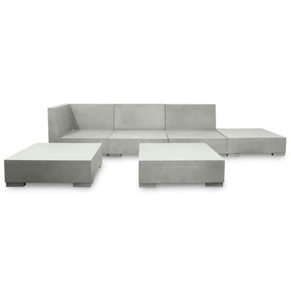 Set Divani da Giardino 6 pz con Cuscini in Cemento Grigio