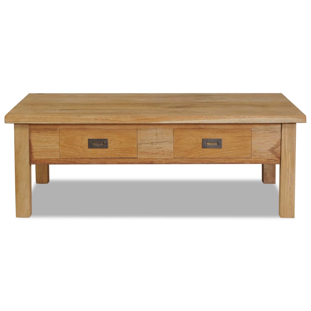 Tavolino da Salotto in Legno Massello di Teak 100x60x35 cm
