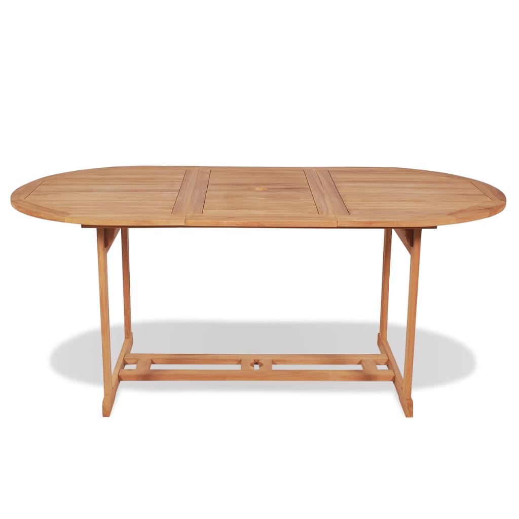 Set da Pranzo da Giardino 7pz Sedie Pieghevoli Massello di Teak