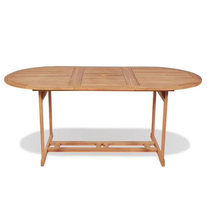 Set da Pranzo da Giardino 7pz Sedie Pieghevoli Massello di Teak