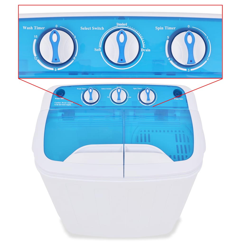 Mini Lavatrice a Vaschetta Doppia 5,6 kg