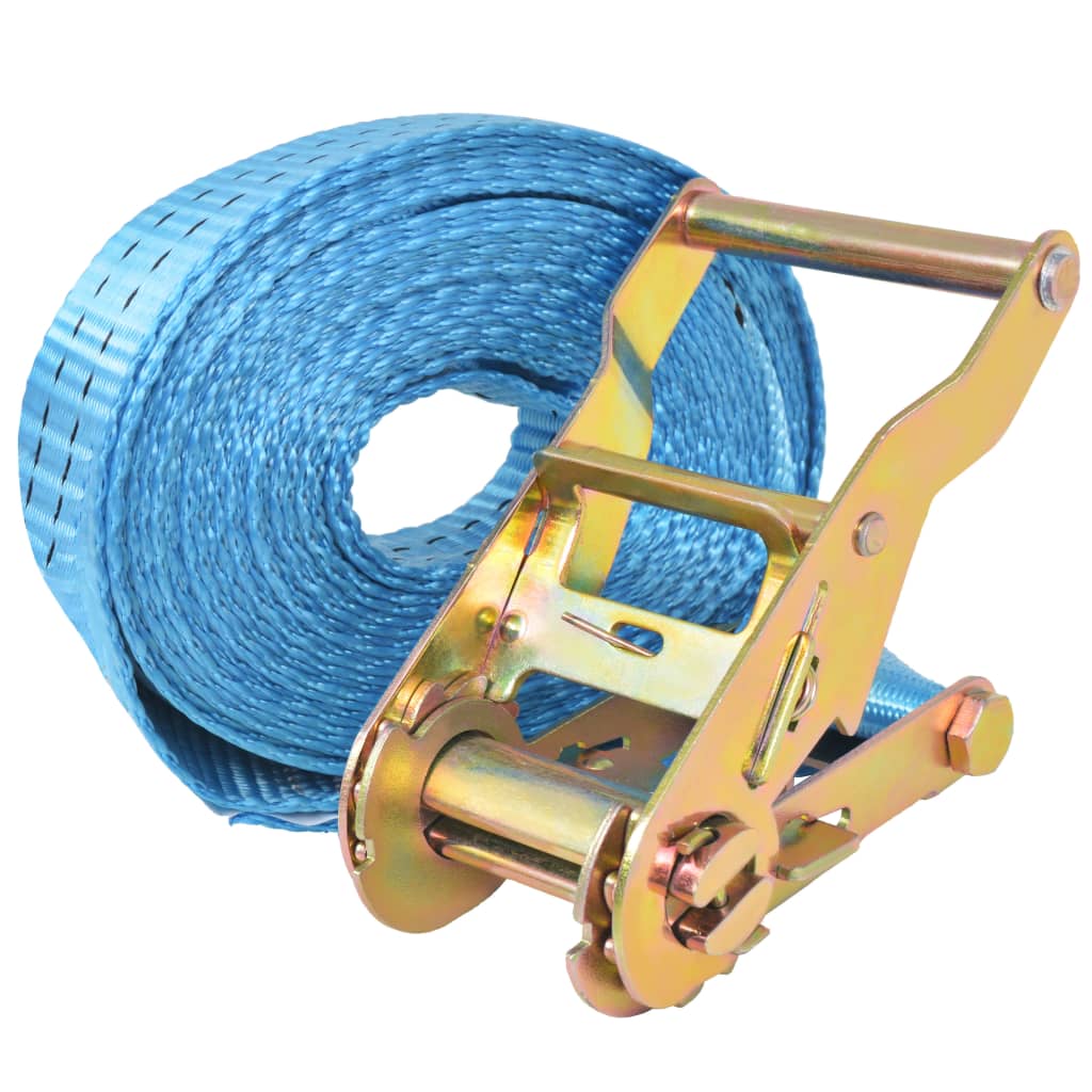 Cinghie d'Ancoraggio 10 pz a Cricchetto 2 T 6mx38mm Blu