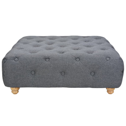 Pouf in Tessuto 80x80x30 cm Grigio Scuro