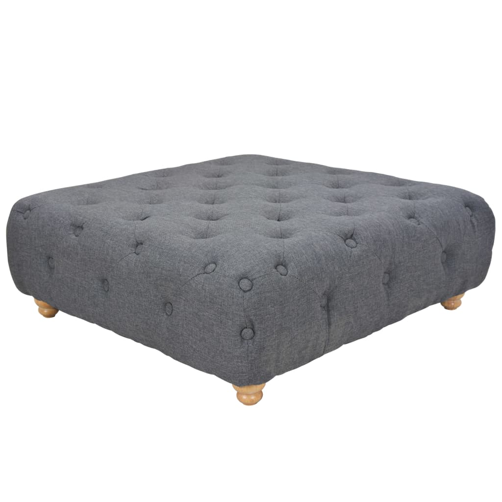 Pouf in Tessuto 80x80x30 cm Grigio Scuro
