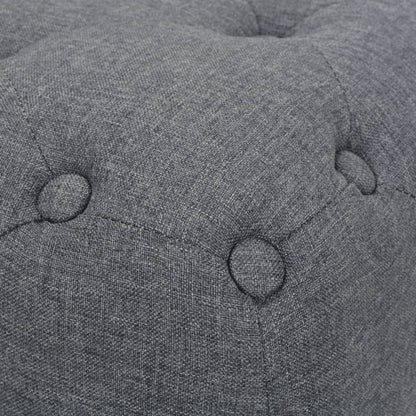 Pouf in Tessuto 80x80x30 cm Grigio Scuro