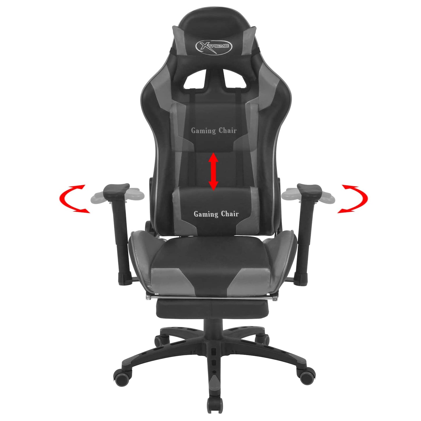 Sedia da gaming Grigio 70 x 71 x 136 cm Pelle Artificiale