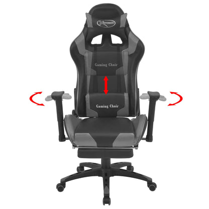 Sedia da gaming Grigio 70 x 71 x 136 cm Pelle Artificiale