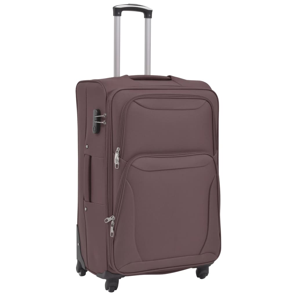 3 pz Set di Valigie Trolley Morbide Color CaffÃƒÂ¨