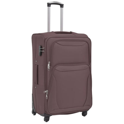 3 pz Set di Valigie Trolley Morbide Color CaffÃƒÂ¨