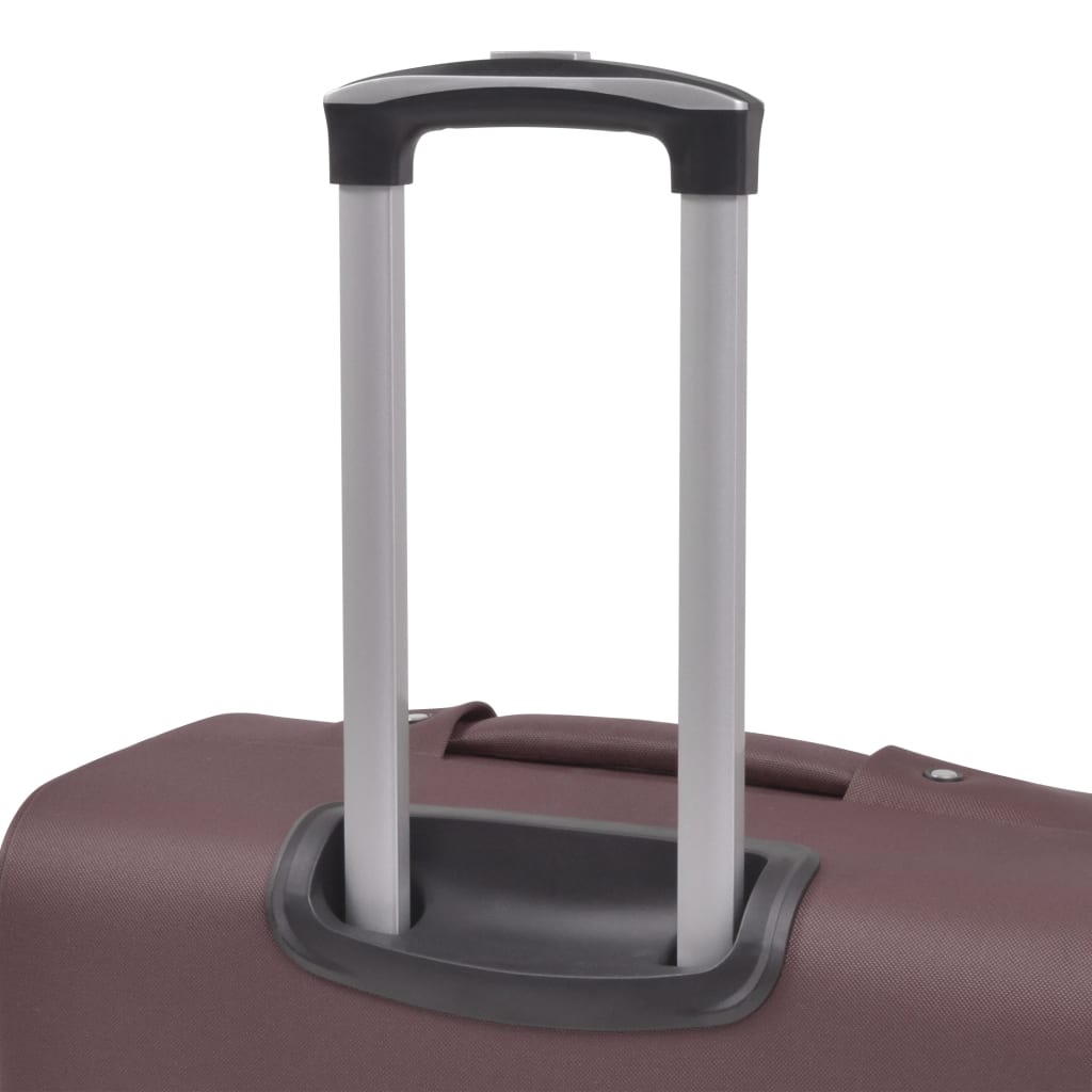 3 pz Set di Valigie Trolley Morbide Color CaffÃƒÂ¨