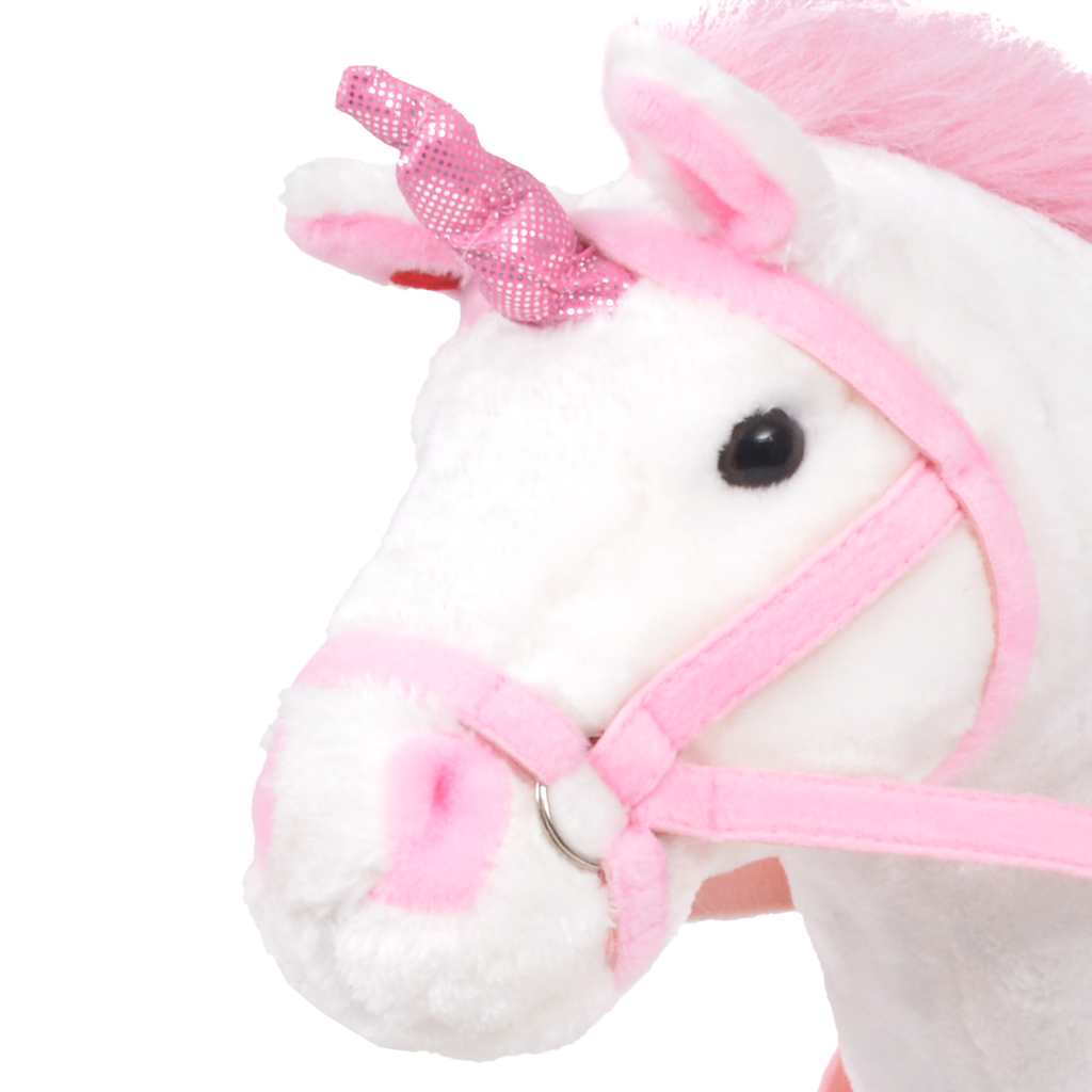 Unicorno di Peluche in Piedi Bianco e Rosa XXL