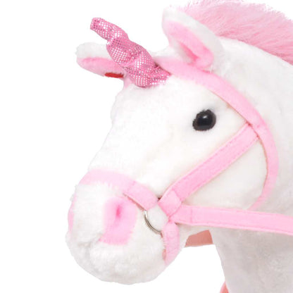 Unicorno di Peluche in Piedi Bianco e Rosa XXL