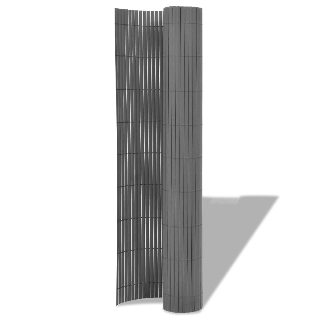 Recinzione da Giardino a Doppio Lato in PVC 150x500 cm Grigia