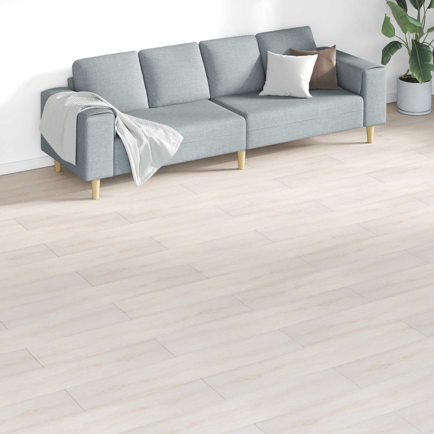 Tavole per Pavimenti 18 pcs Bianco 5,26 mÂ² PVC