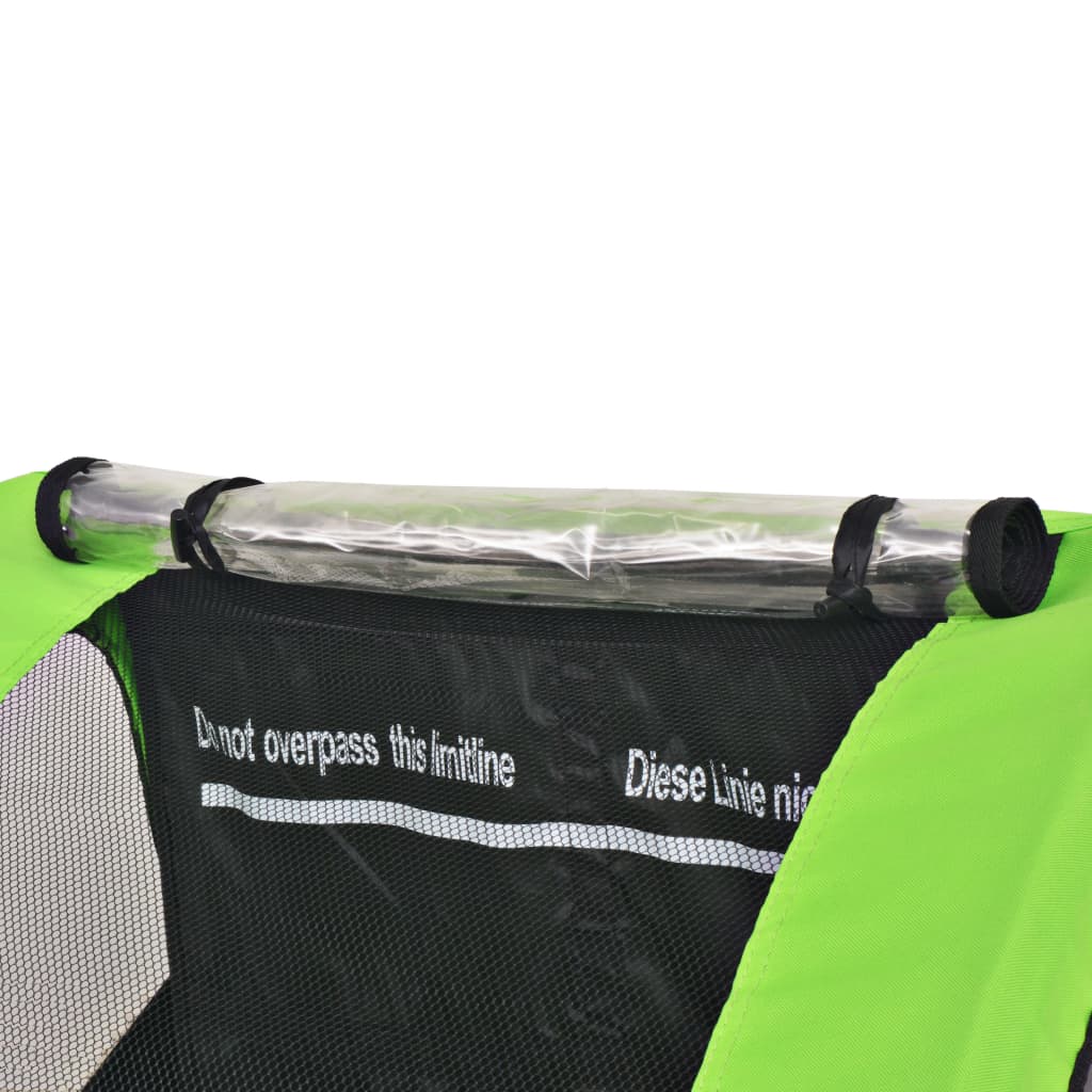 Rimorchio per Bici Grigio e Verde 30 kg