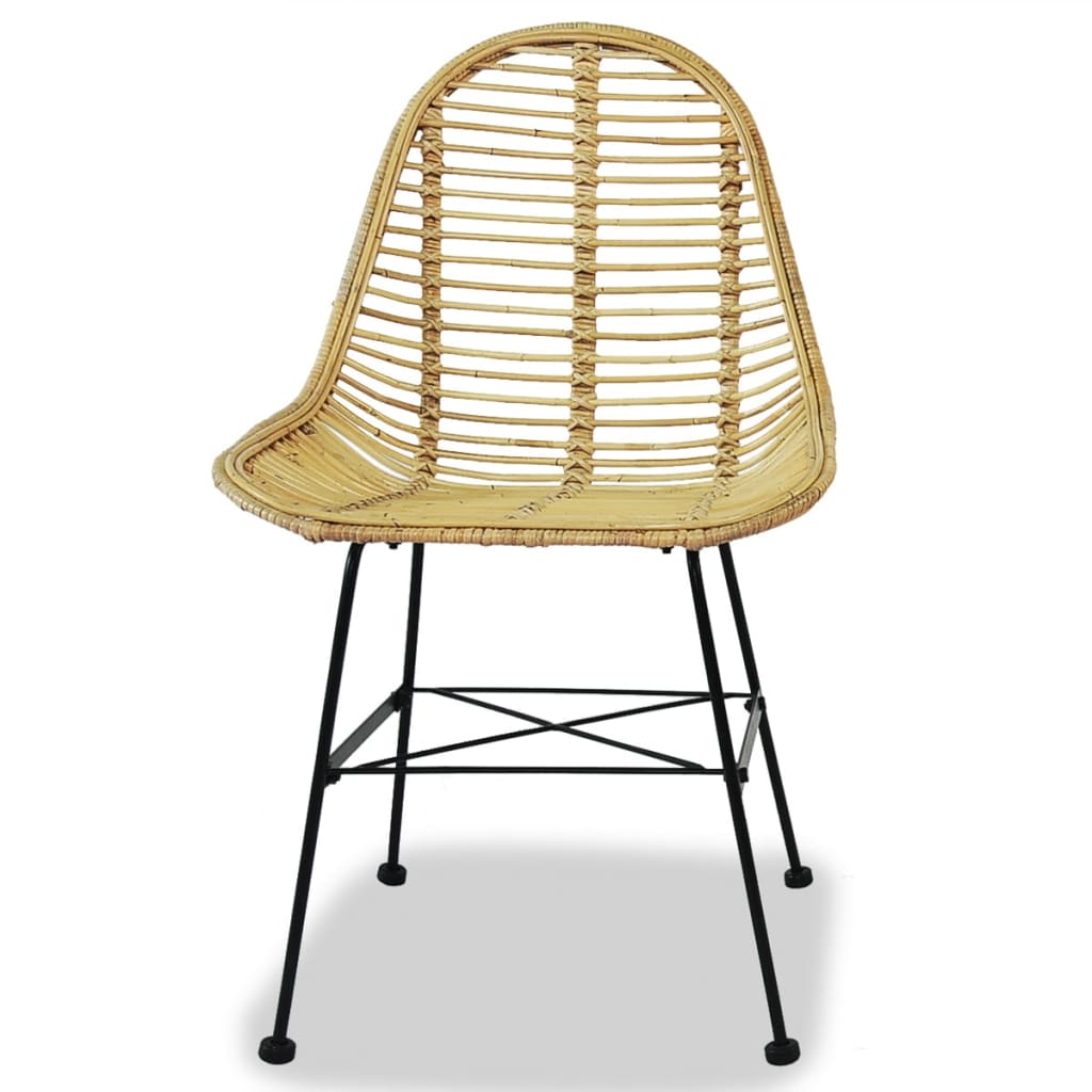 Sedie da Pranzo 4 pz in Rattan Naturale