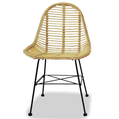 Sedie da Pranzo 4 pz in Rattan Naturale