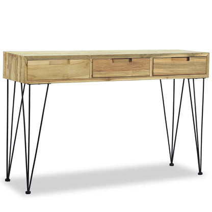 Tavolo Consolle 120x35x76 cm in Legno Massello di Teak