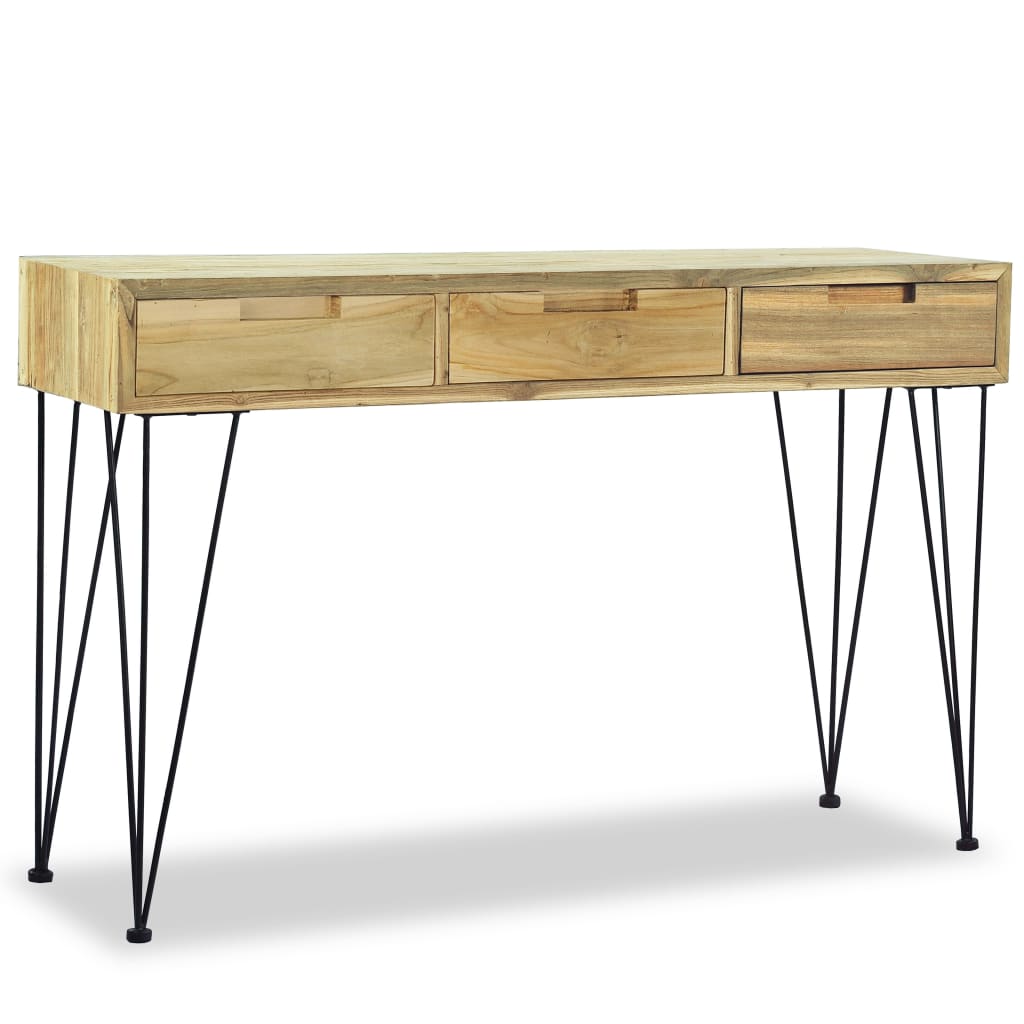 Tavolo Consolle 120x35x76 cm in Legno Massello di Teak