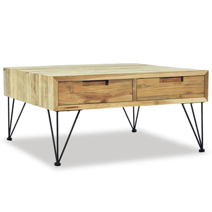 Tavolino da Salotto 80x80x40 cm in Legno Massello di Teak
