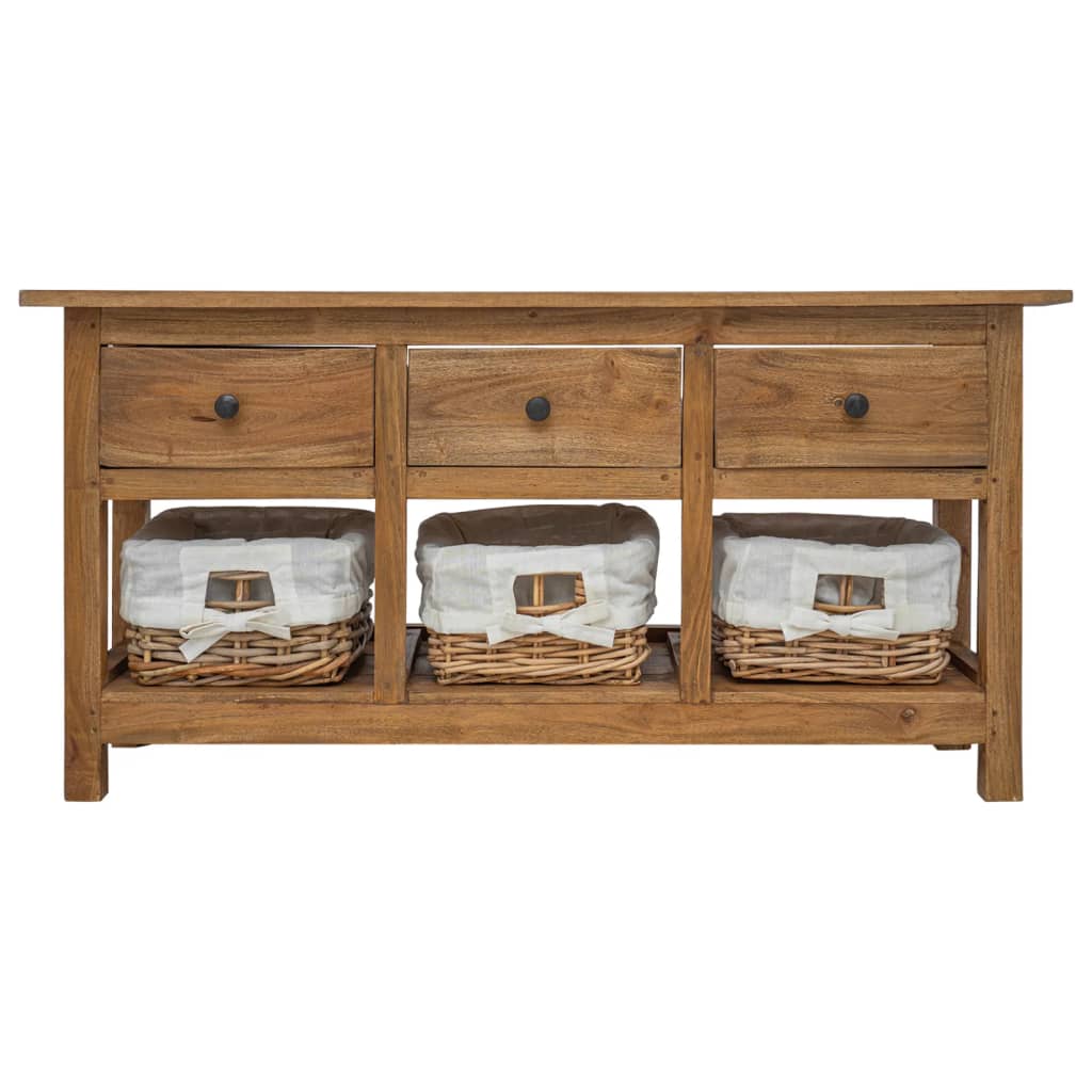 Credenza in Legno Massello di Mogano 100x30x50 cm