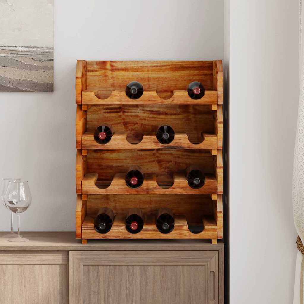 Set Portavini 4 pz per 16 Bottiglie in Legno Massello di Mogano