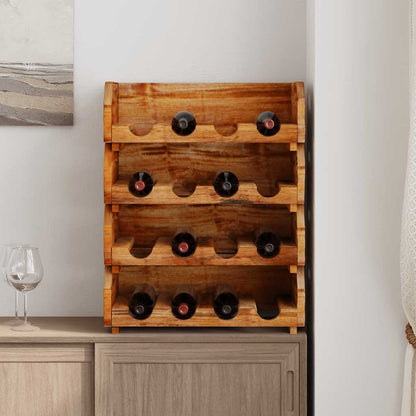 Set Portavini 4 pz per 16 Bottiglie in Legno Massello di Mogano
