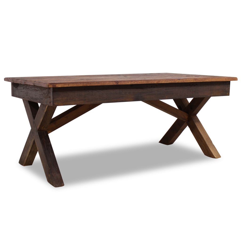 Tavolino in Legno Massello di Recupero Misto 110x60x45 cm