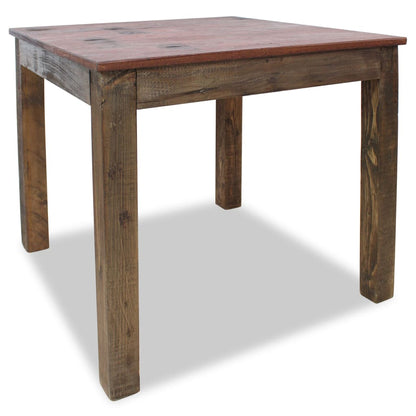Tavolo da Pranzo in Legno Massello di Recupero Misto 82x80x76cm