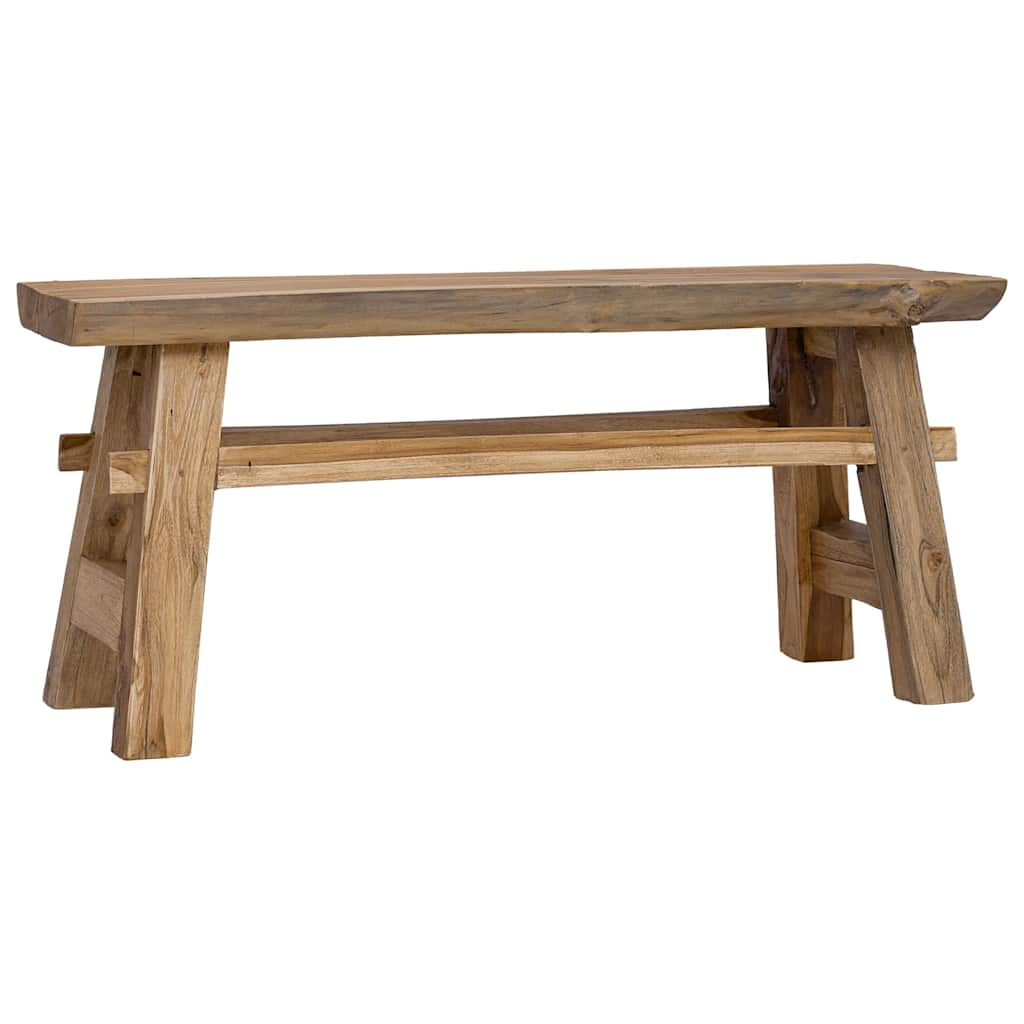 Panca Legno Massello Recupero Misto e Teak Massello 100x28x43cm