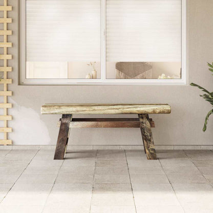 Panca Legno Massello Recupero Misto e Teak Massello 100x28x43cm