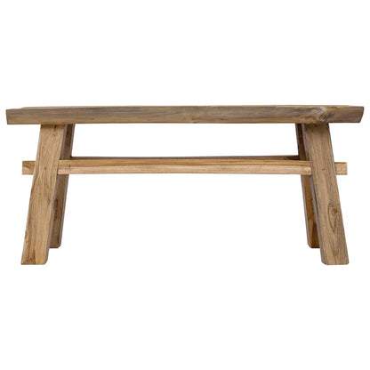 Panca Legno Massello Recupero Misto e Teak Massello 100x28x43cm