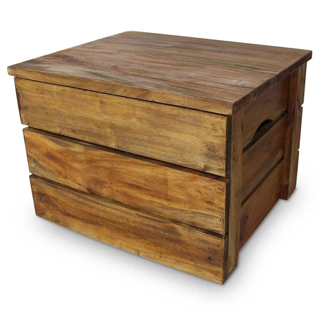 Set di Casse Portaoggetti 2 pz in Legno Massello di Mogano