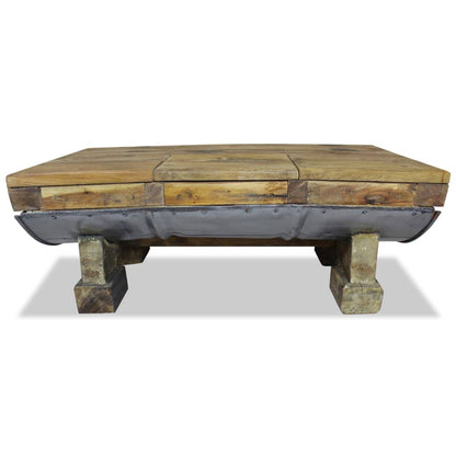 Tavolino in Legno Massello di Recupero Misto 90x50x35 cm