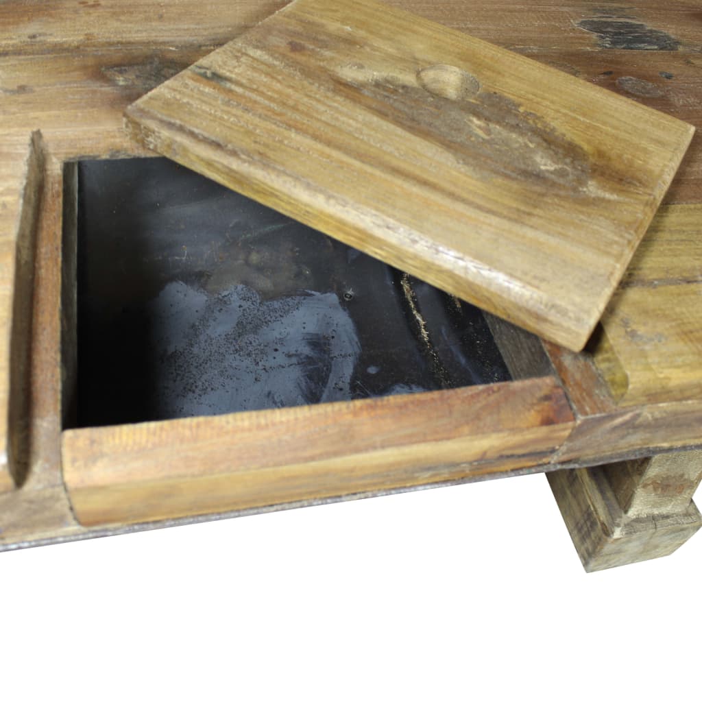 Tavolino in Legno Massello di Recupero Misto 90x50x35 cm