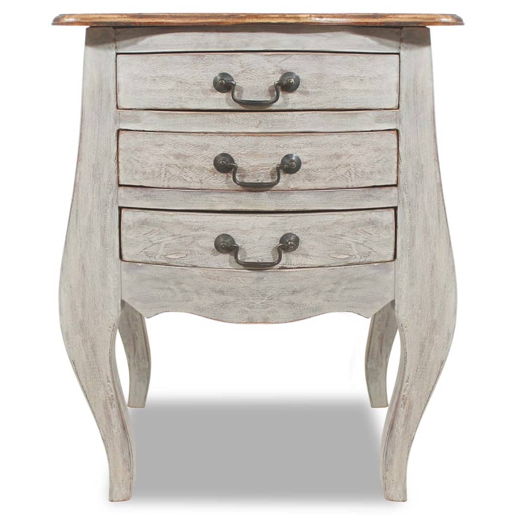 Comodino in Legno Massello di Mogano 48x35x64 cm