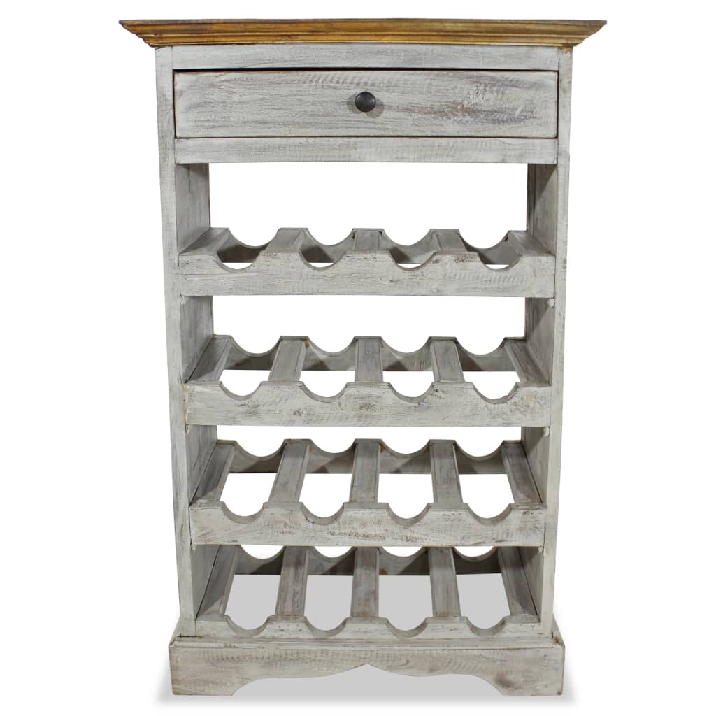 Portavini in Legno Massello di Mogano 55x23x85 cm