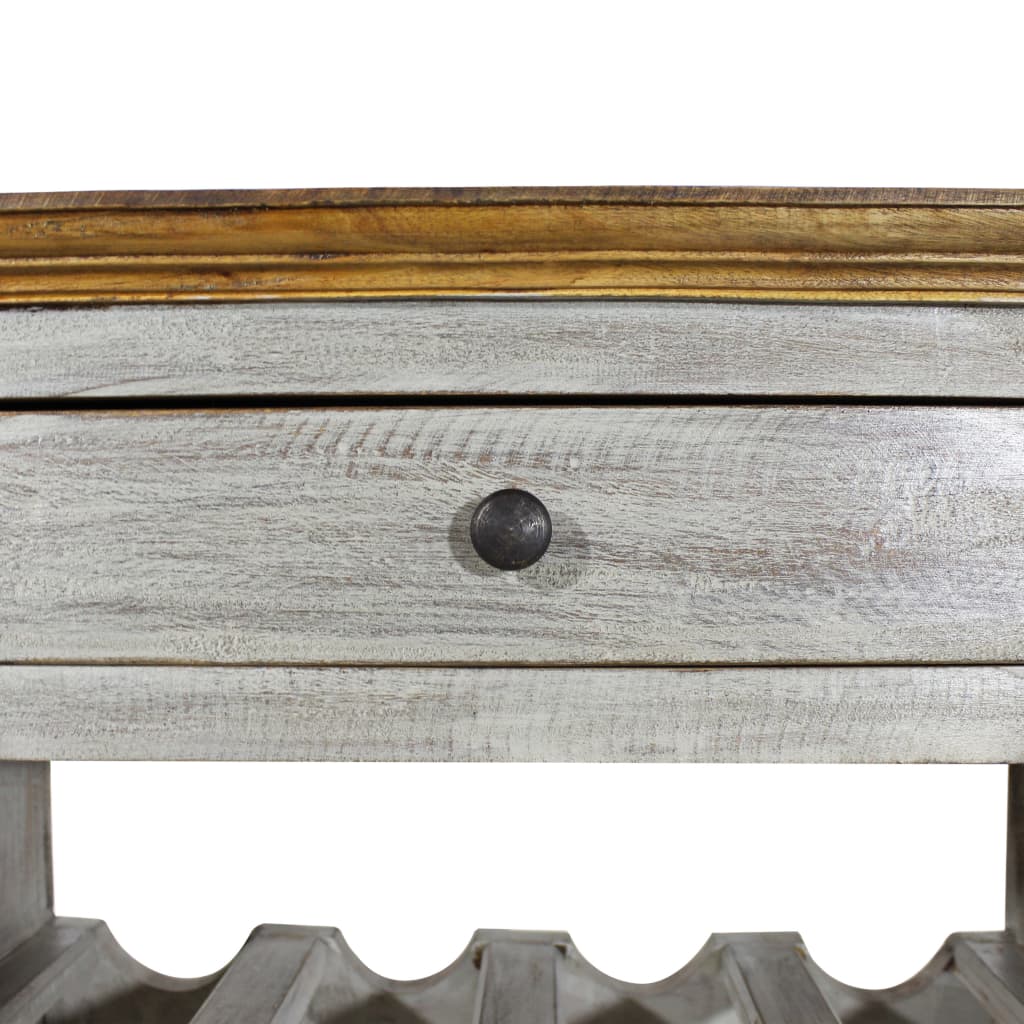Portavini in Legno Massello di Mogano 55x23x85 cm