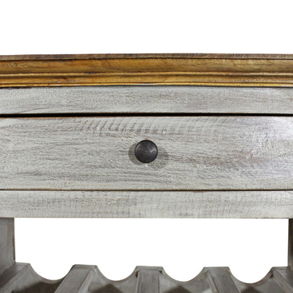 Portavini in Legno Massello di Mogano 55x23x85 cm