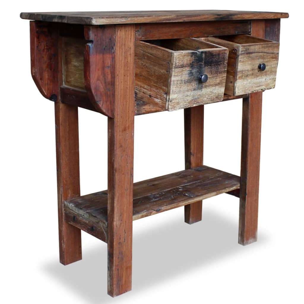 Consolle in Legno di Recupero Misto 80x35x80 cm