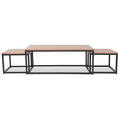 Set Tavolini da Salotto 3 pz in Legno di Frassino