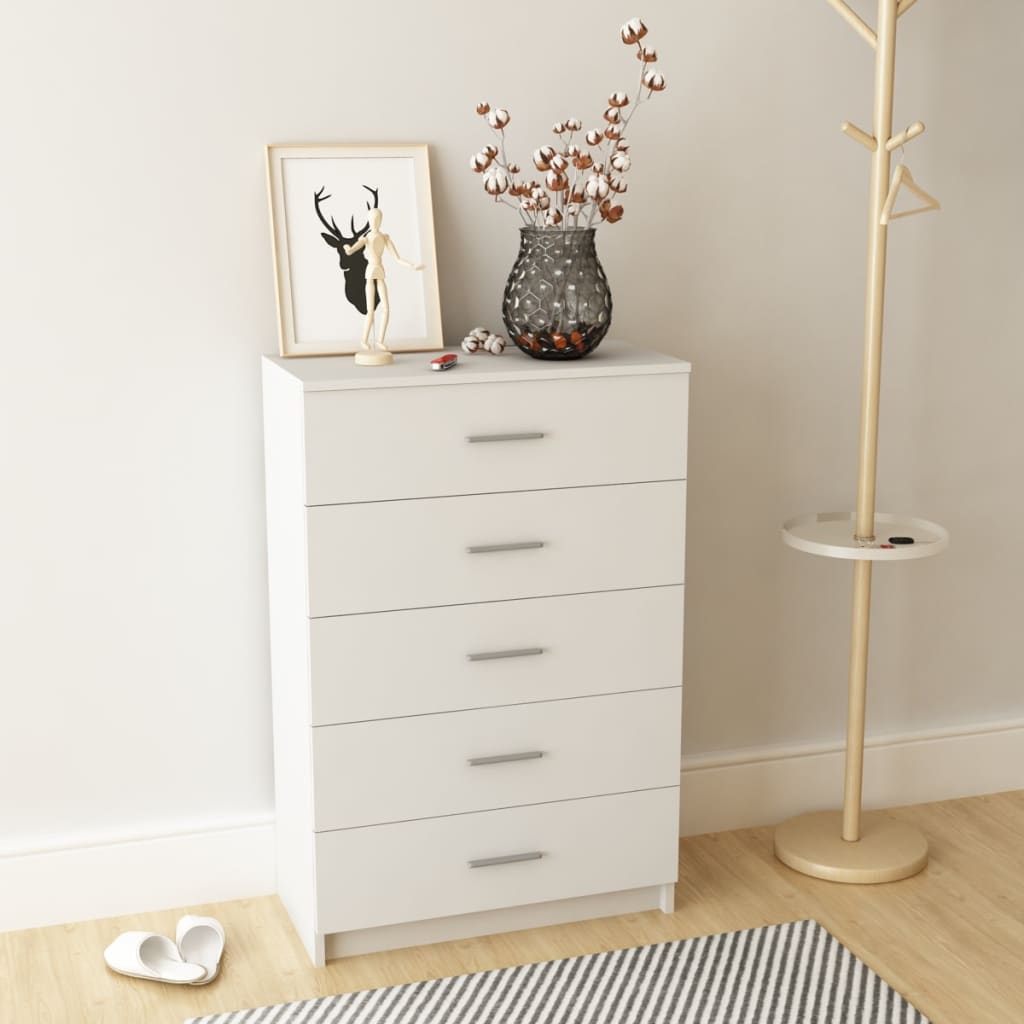 Mobile Contenitore in Legno Multistrato 71x35x106 cm Bianco