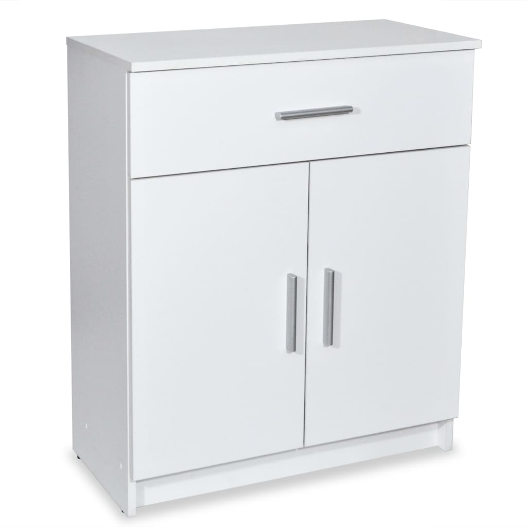 Credenza in Legno Multistrato 71x35x88 cm Bianca