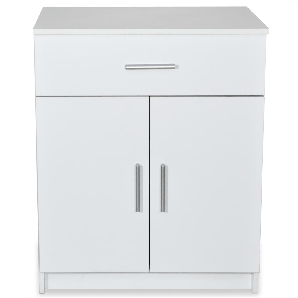 Credenza in Legno Multistrato 71x35x88 cm Bianca