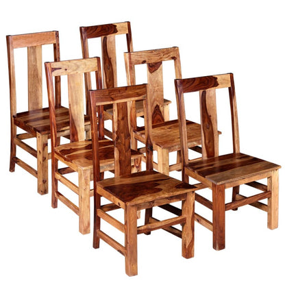 Sedie da Pranzo 6 pz in Legno Massello