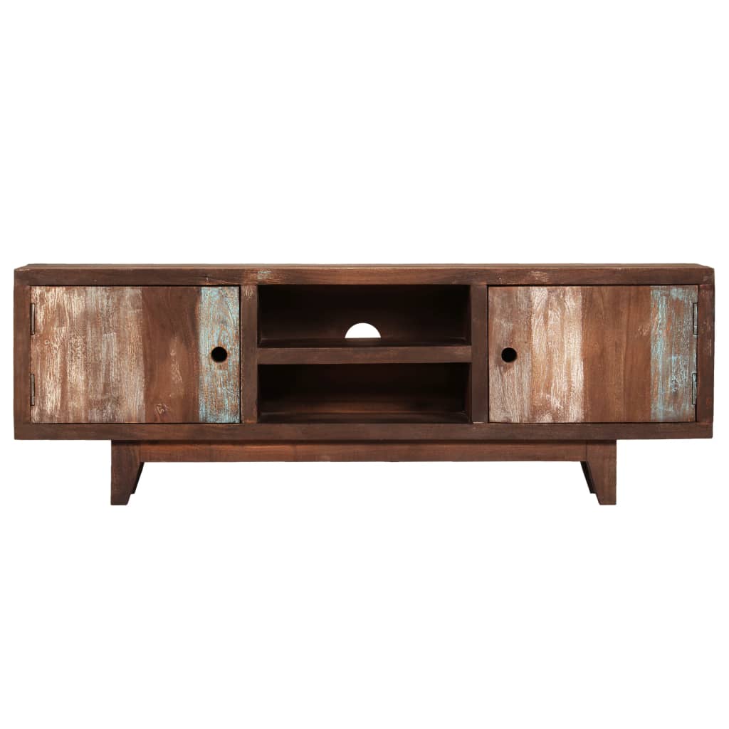 Mobile Porta TV in Legno di Acacia Stile Vintage 118x30x40 cm