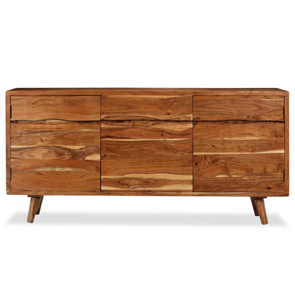 Credenza in Legno Massello con Ante Intagliate 160x40x75 cm