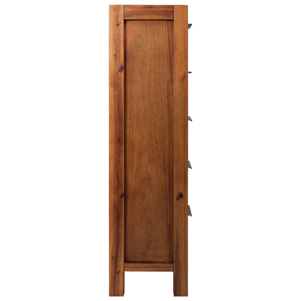 Cassettiera in Legno Massello di Acacia 45x32x115cm